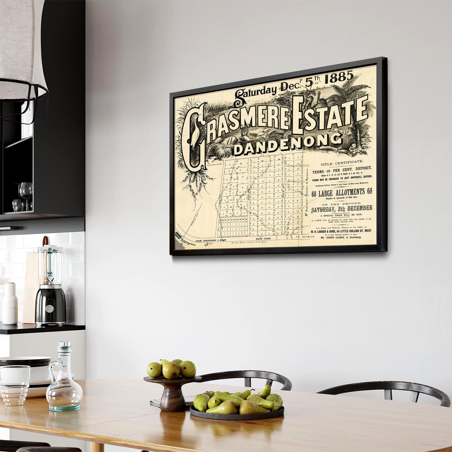 Dandenong Melbourne Vintage Real Estate Advert Art #2 - The Affordable Art Company