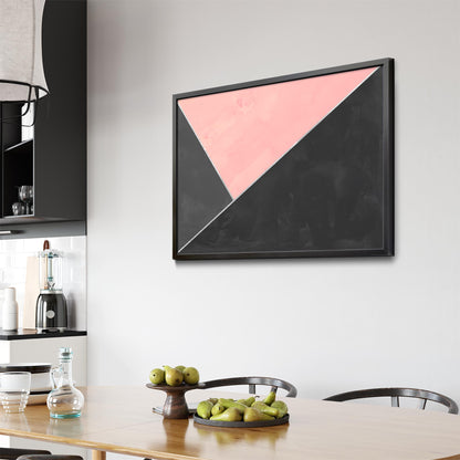 Abstract Pink and Black Geometric Minimal Wall Art - The Affordable Art Company