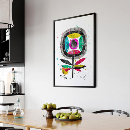 Scandi Flower Colourful Kitchen Cafe Wall Art #1 - The Affordable Art Company