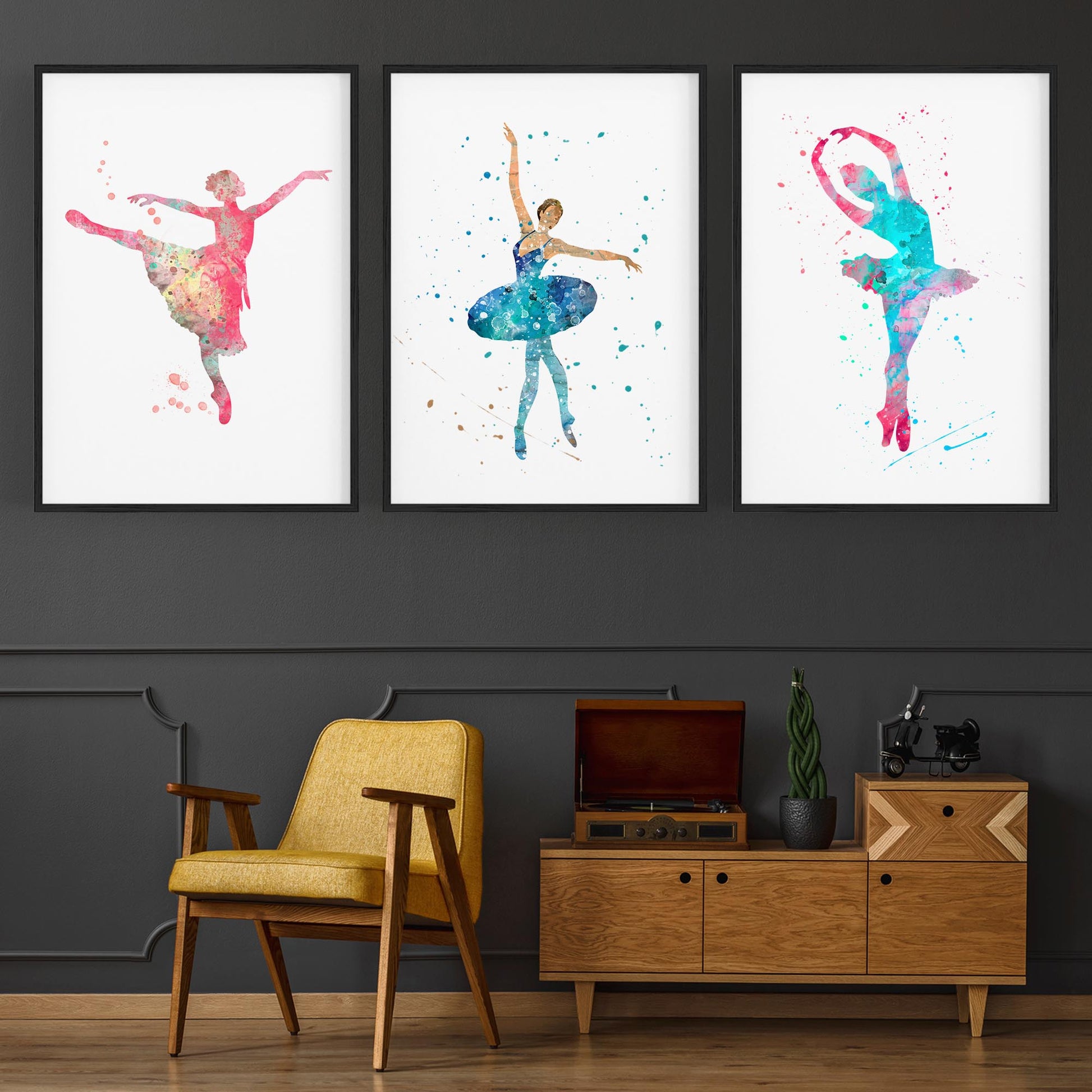 Set of Ballerina Girls Bedroom Ballet Wall Art - The Affordable Art Company