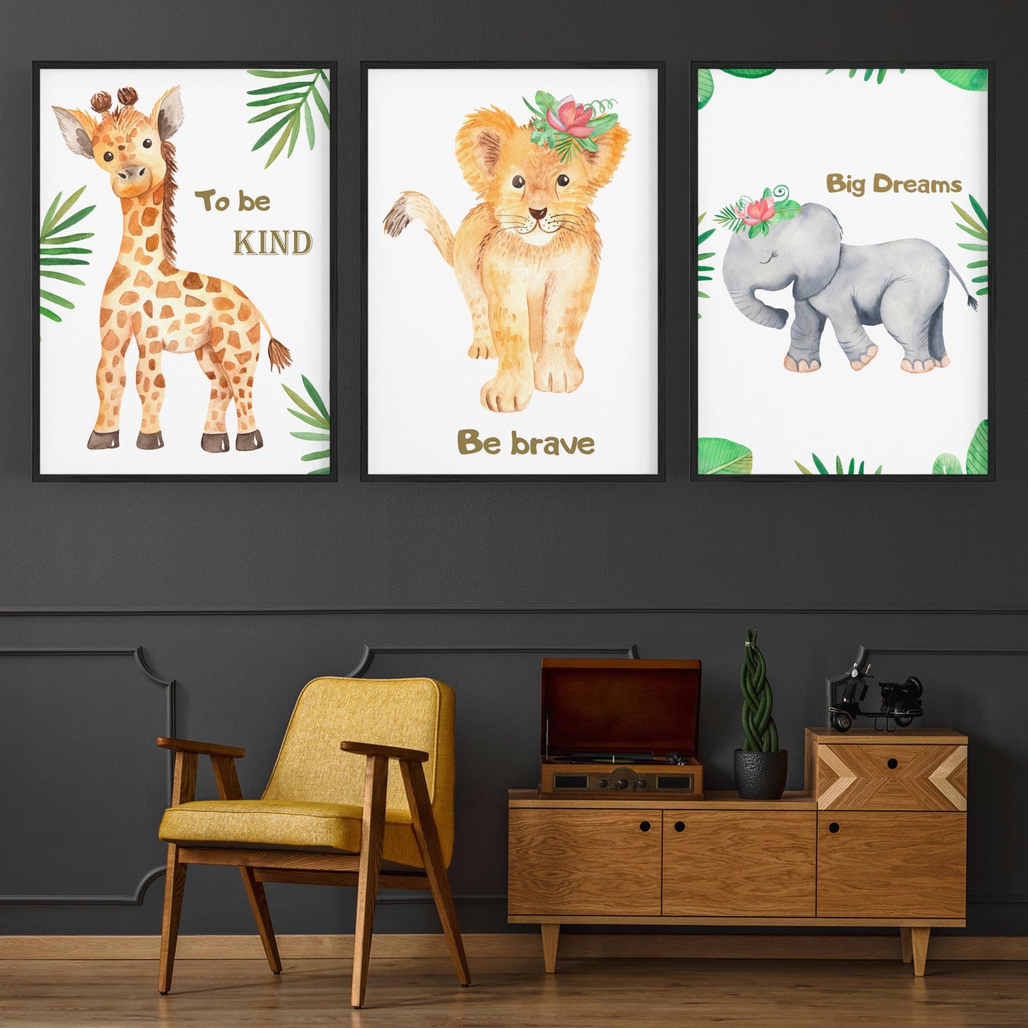 Set of Cute Baby Safari Animals Nursery Wall Art #5 - The Affordable Art Company