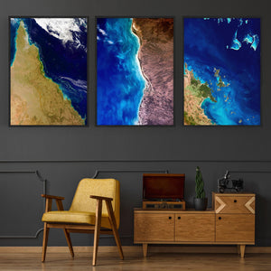 Set of Australian Satellite Photographs Wall Art - The Affordable Art Company