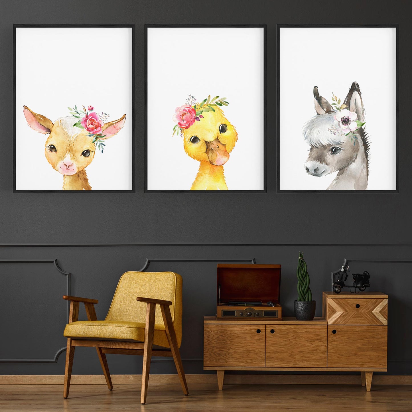 Set of Cute Baby Farm Animals Nursery Wall Art #2 - The Affordable Art Company