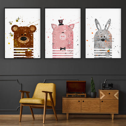 Set of Nursery Animals Wall Art - The Affordable Art Company